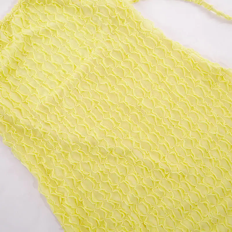 Summertime Fine Textured Cross Strap Maxi Dress 