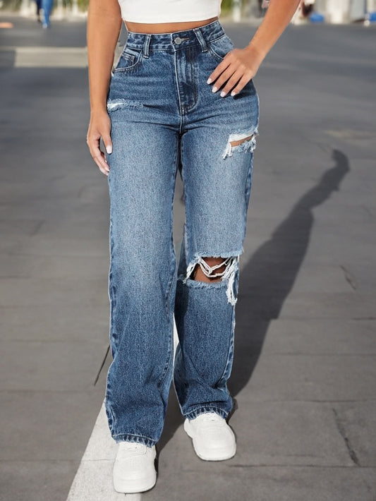 Ripped Trendy Women's Jeans Straight women jeans