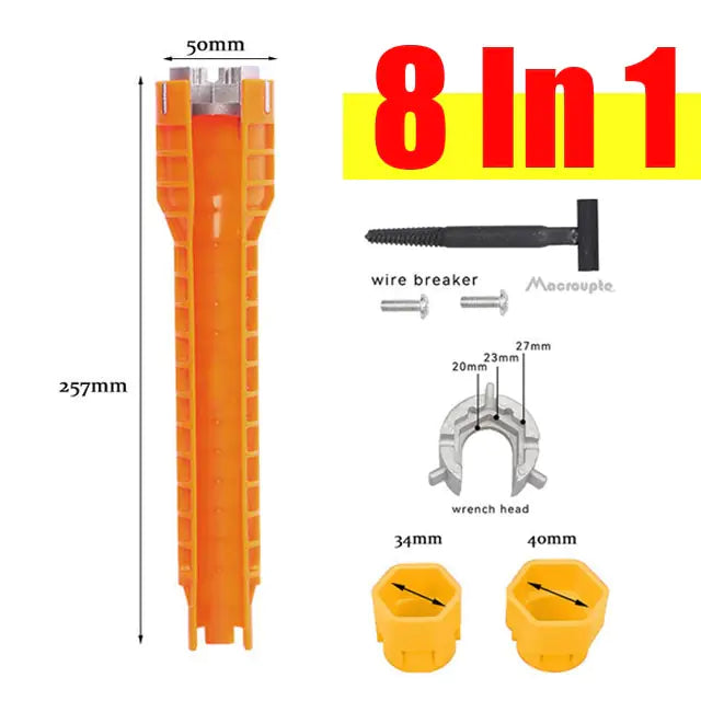 8 In 1/5 In 1 Flume Wrench Sink Faucet Plumbing Tools