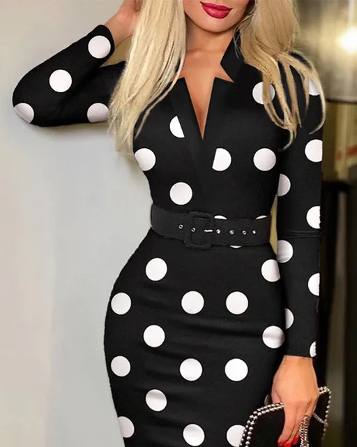 Hip Long Sleeve Sexy Dress 