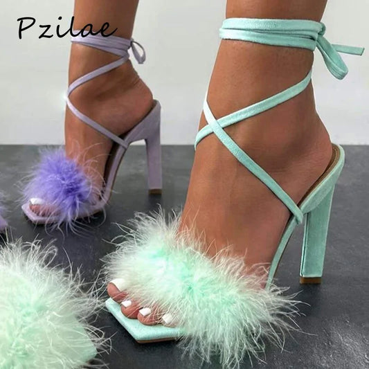 Feather Women High Heels shoes