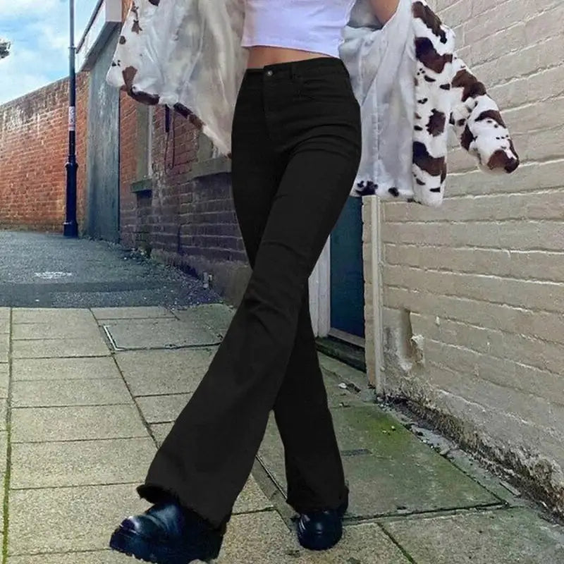 Woman High Waist Flared Jeans 