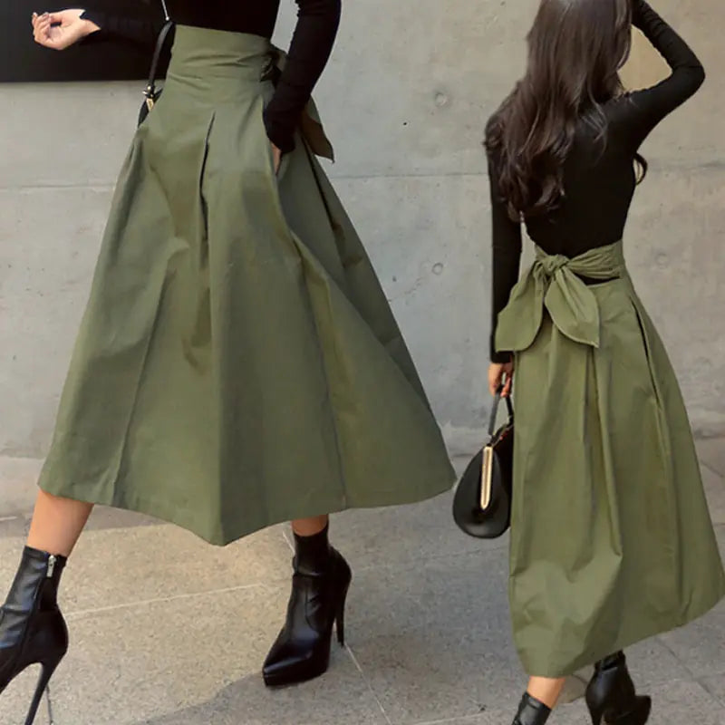 Fashion Solid Color Skirt^