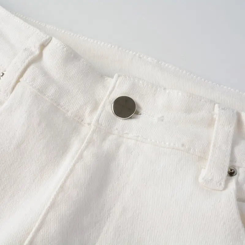 White Jeans Patch Stretch 