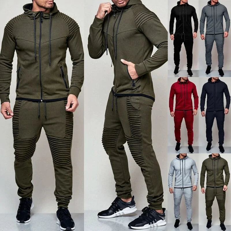 2 Pieces Autumn Running Tracksuit Men^