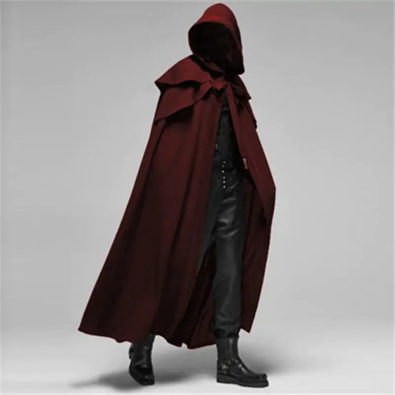 Loose Hooded Men Cloak^