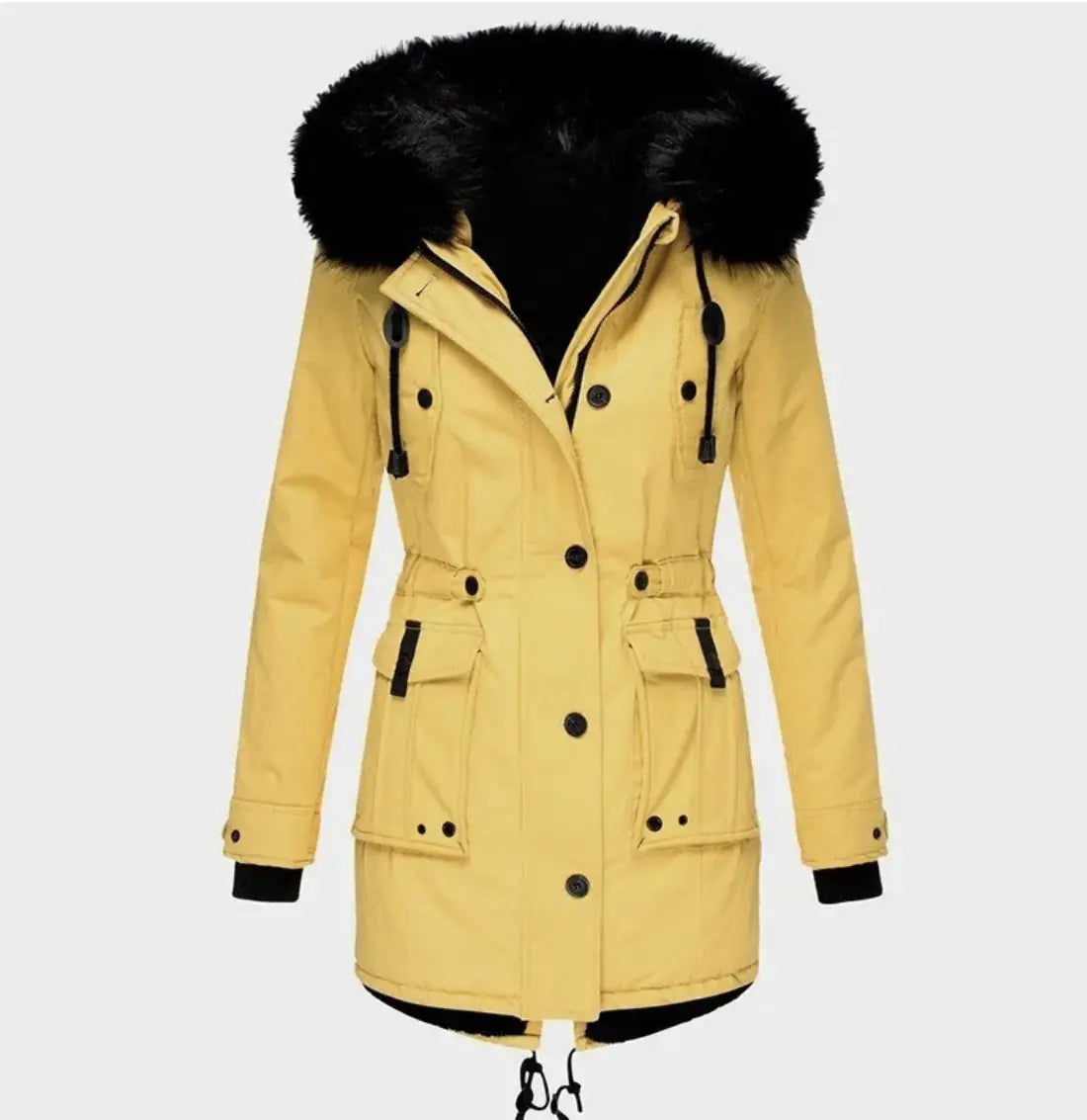 Fleece-Lined Cotton Puffer Coat 