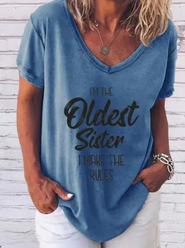 "I'm The Oldest Sister" Print Tee shirt