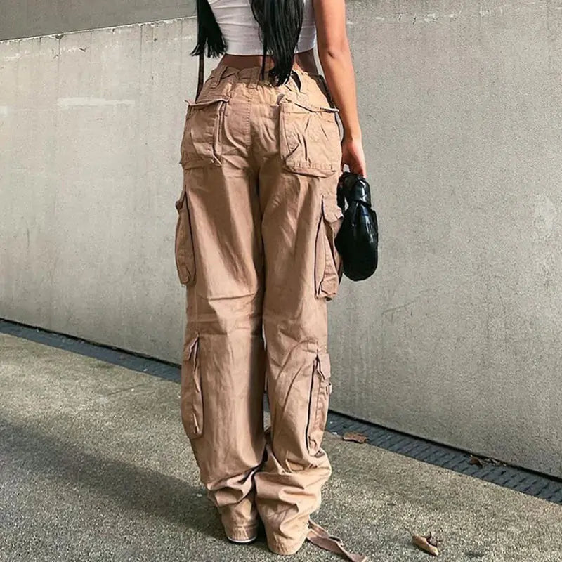 Cargo Solid Baggy Pants 