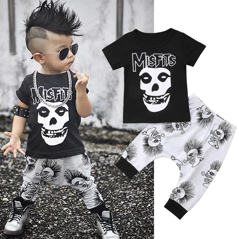 Baby Boy Clothes Black Skull 