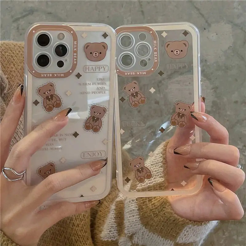 Bear Art Transparent Phone Case^