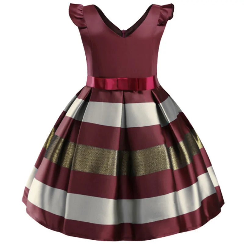 Baby Girls Flower Striped Dress kids dress