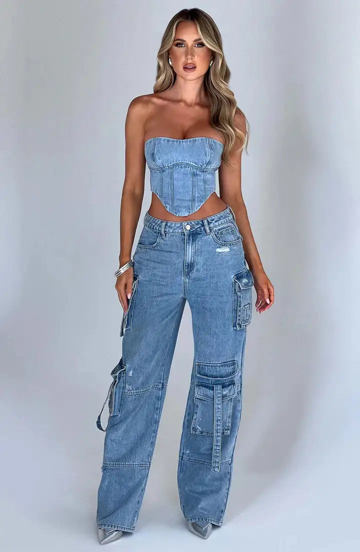 Cargo Denim Jeans 