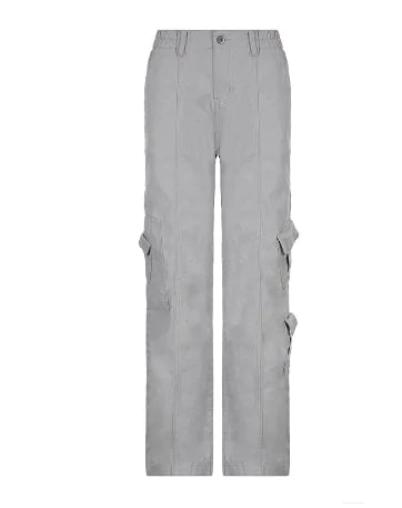 Cargo Solid Baggy Pants 