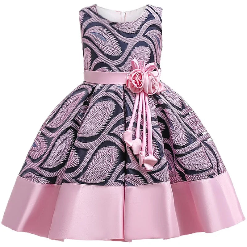 Baby Girls Flower Striped Dress kids dress