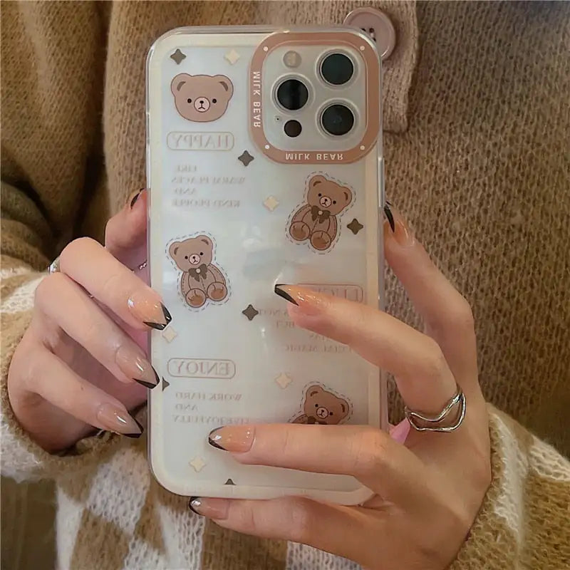 Bear Art Transparent Phone Case^