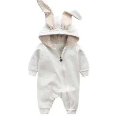 Rabbit Ear Hooded Baby Rompers 