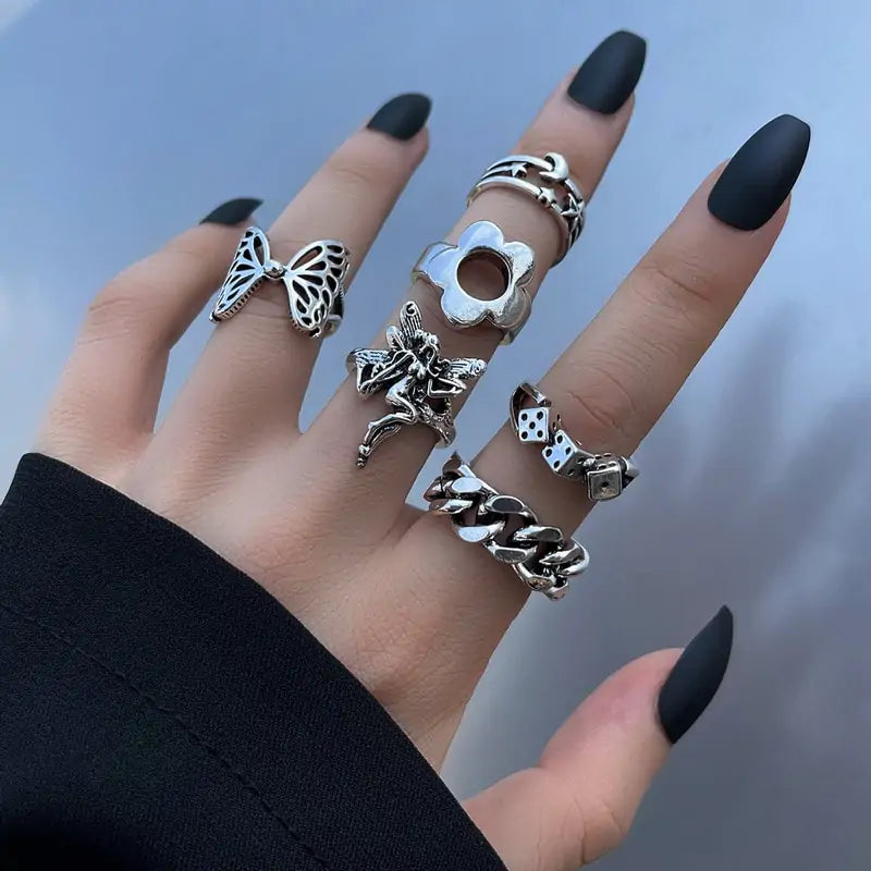 Retro Boho Rings Set^