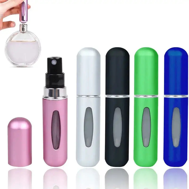 Pack of 4 Refillable Perfume Spray Bottles - Portable Atomizers for Fragrances