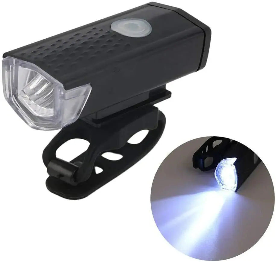 Rechargeable Bicycle Bike Headlight Rear Taillight Set USB LED Light Front Lamp