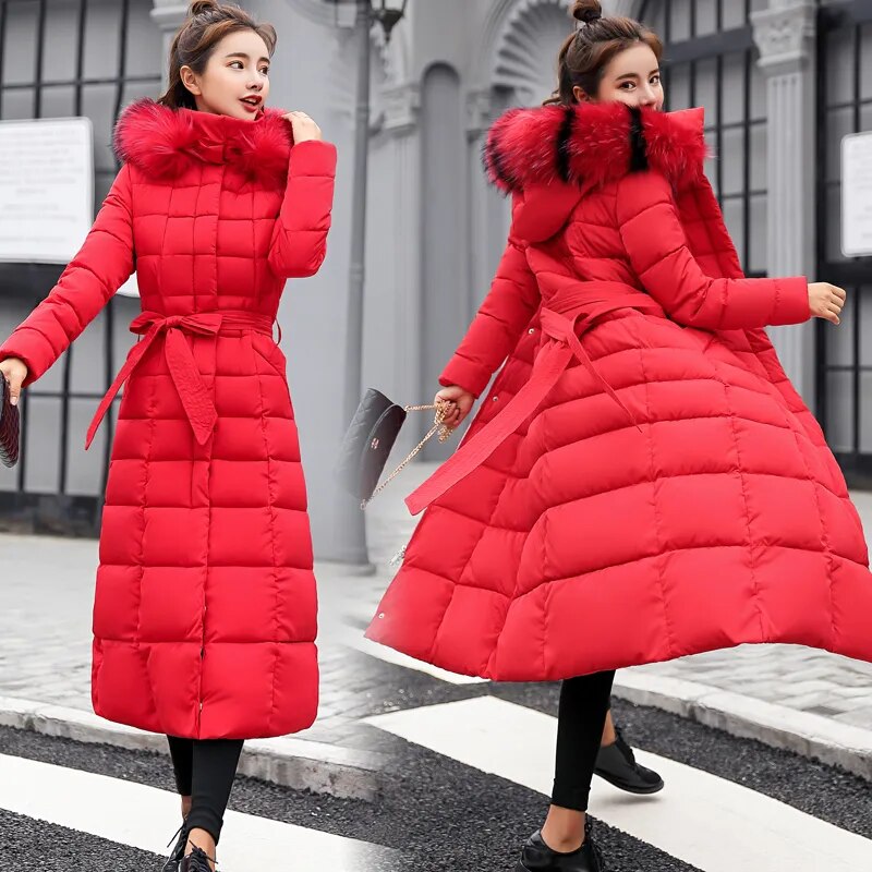 long Parkas quilted jacket women winter Thicken Warm Long Coat Clothing Hooded Autumn Coat coat