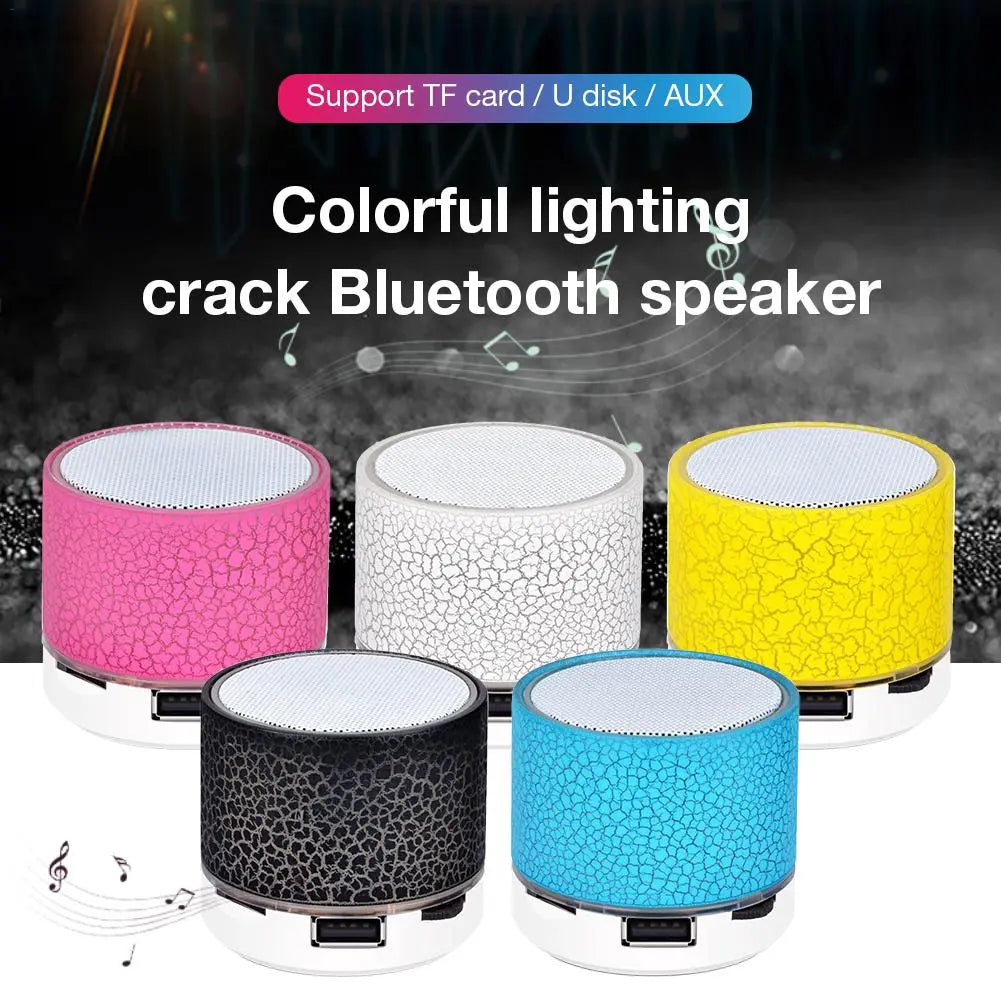 Portable Crack Bluetooth Speakers With Subwoofer LED Lights Support TF Card U Disk AUX Plug-in Card Bluetooth Speakers Outdoor