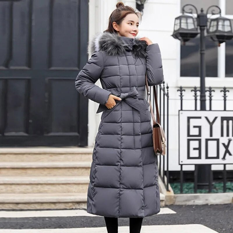 long Parkas quilted jacket women winter Thicken Warm Long Coat Clothing Hooded Autumn Coat coat