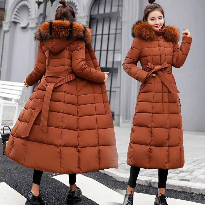 long Parkas quilted jacket women winter Thicken Warm Long Coat Clothing Hooded Autumn Coat coat