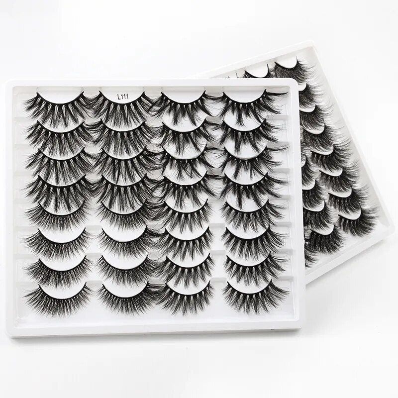 SHIDISHANGPIN 3/5/16 Pairs Natural Long False Eyelashes Dramatic Fluffy 3D Mink Lashes Wispy Wholesale Eye Lashes Thick Cils