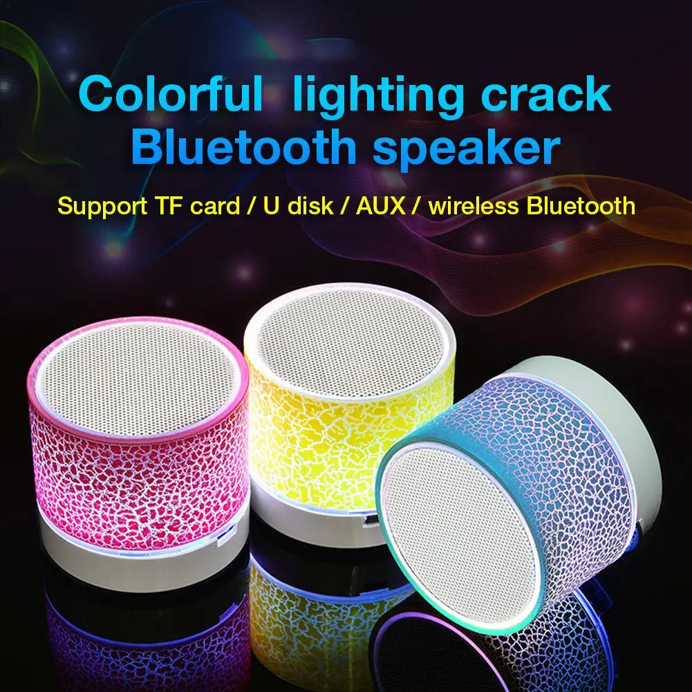 Portable Crack Bluetooth Speakers With Subwoofer LED Lights Support TF Card U Disk AUX Plug-in Card Bluetooth Speakers Outdoor