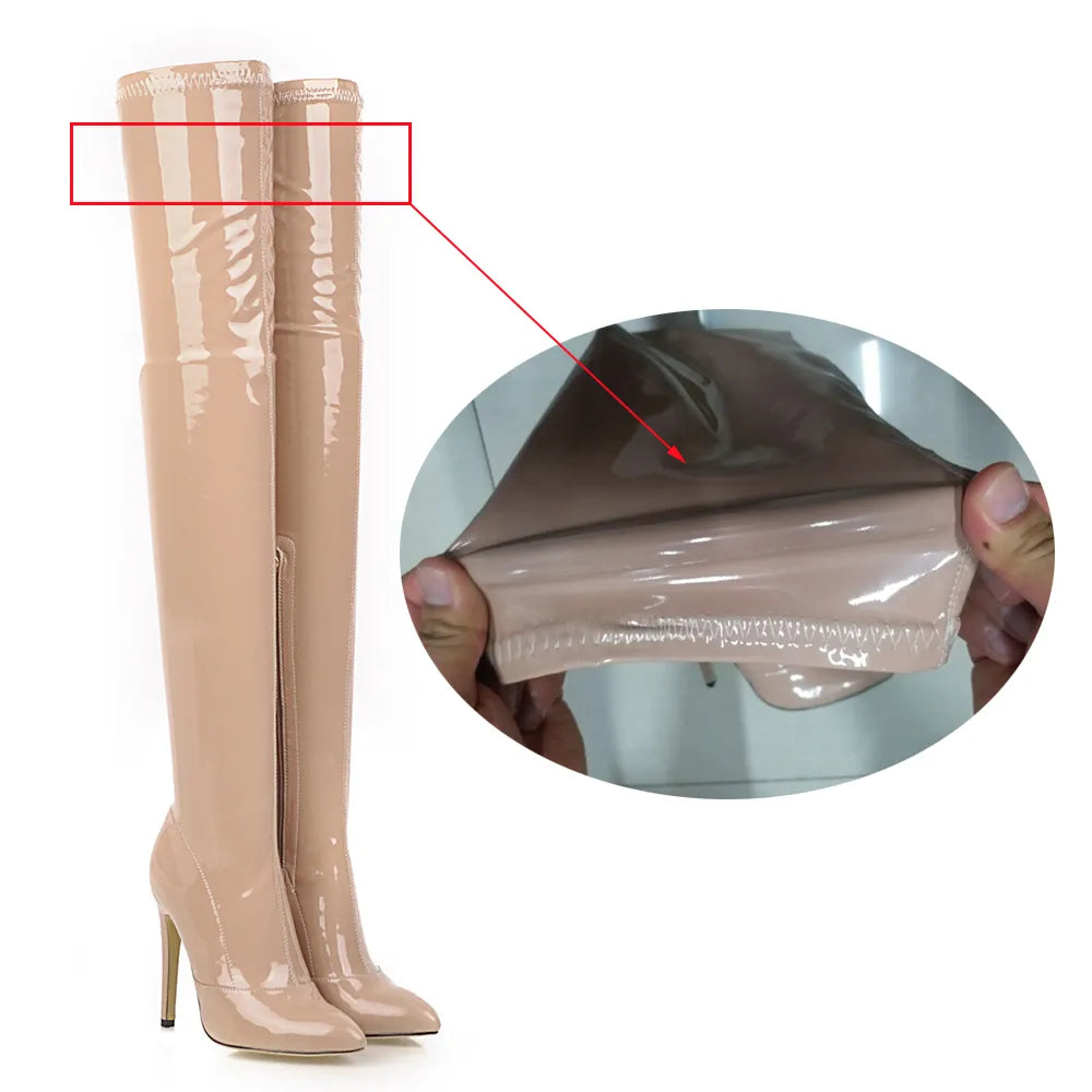 Sexy Stiletto High Heels Over The Knee Boots Women Stretch Thigh High Boots Ladies Spring Autumn Long Boots Shoes Cuissardes