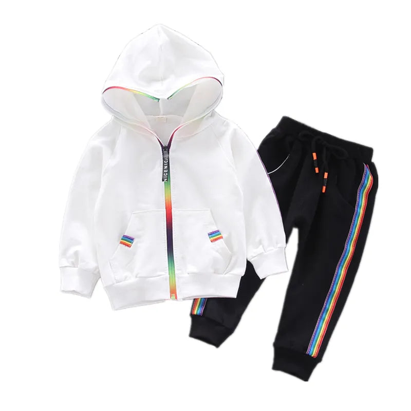 Spring Autumn Baby Girl Clothes Suit Boys Outfits Children Hooded Jacket Pants 2Pcs/Sets Toddler Sports Costume Kids Tracksuits 2 piece tracksuit