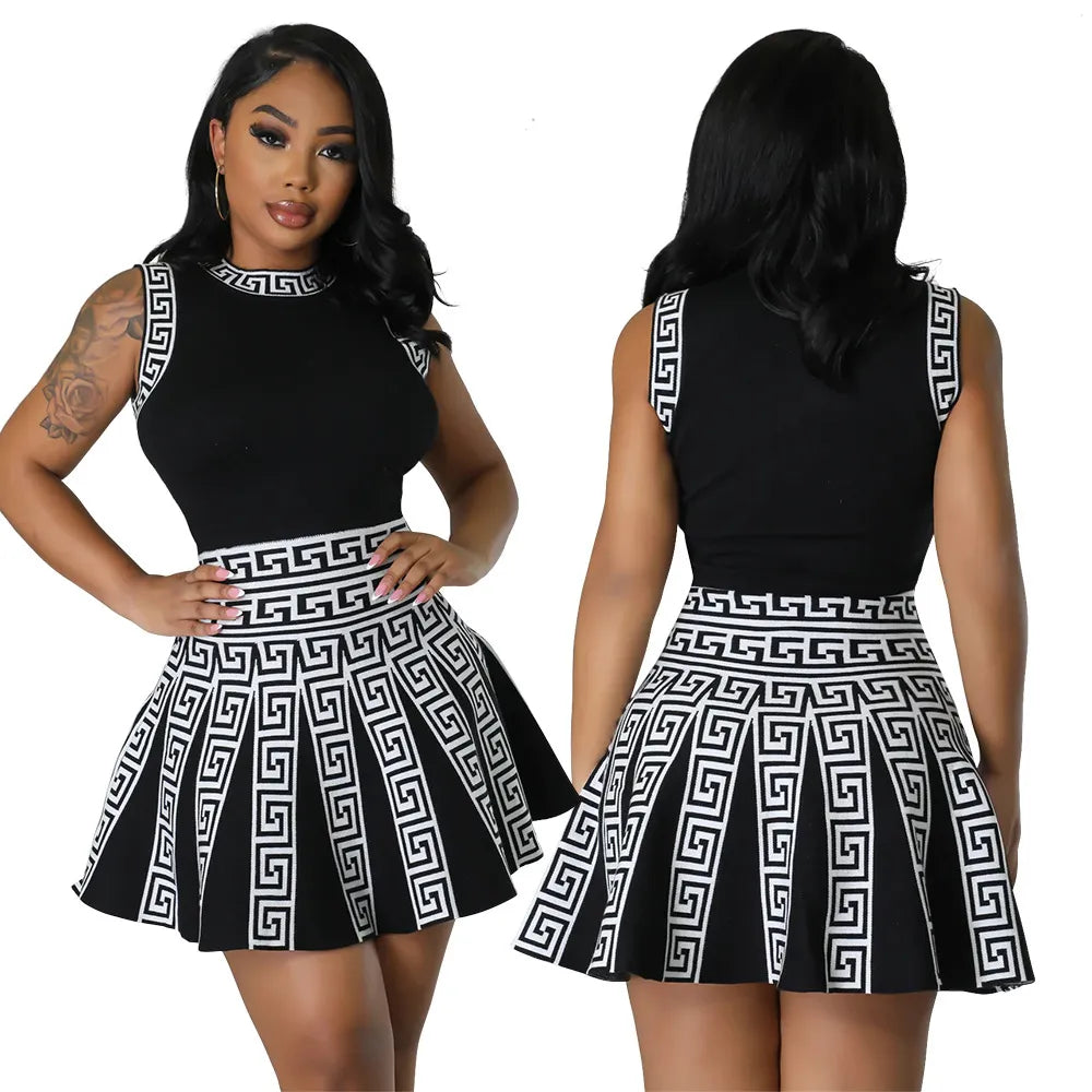 Women Trend Mini Dress Y2KSleeveless Pleated Skirt 2023 New in dresses Women's Clothing