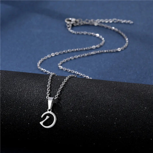 Trendy 26 Initials Necklace Glossy Metal Lucky A-Z Letters Clavicle Chain For Women Jewelry Birthday Gifts