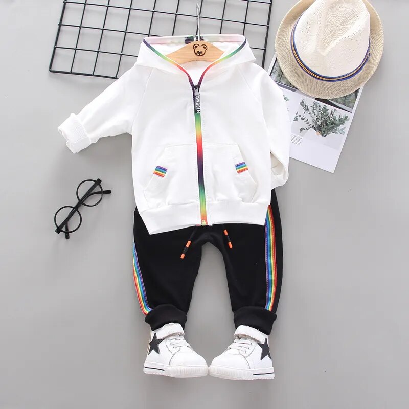 Spring Autumn Baby Girl Clothes Suit Boys Outfits Children Hooded Jacket Pants 2Pcs/Sets Toddler Sports Costume Kids Tracksuits 2 piece tracksuit