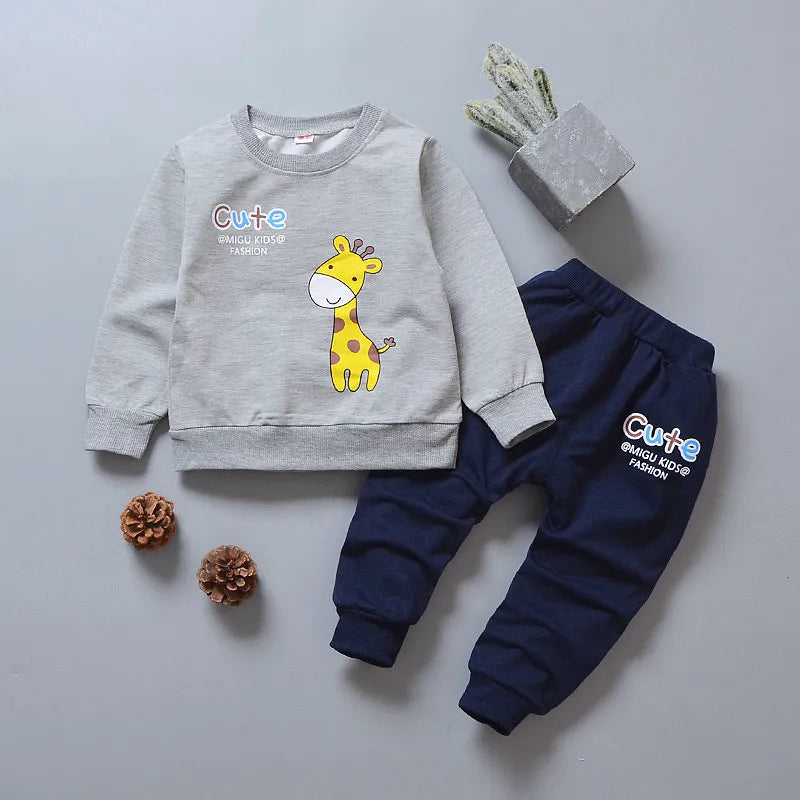 New Spring Autumn Baby Girl Clothes Children Casual T-Shirt Pants 2Pcs/Sets Toddler Costume Kids Boys Outfits Infant Tracksuits