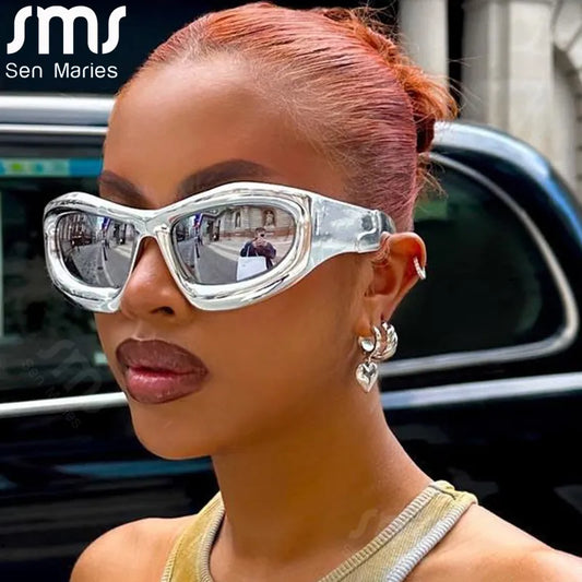 Sunglasses Women Men Trends Punk 2000'S Sun Glasses Fashion Sports Mirror Shades Eyewear De Sol Oculos