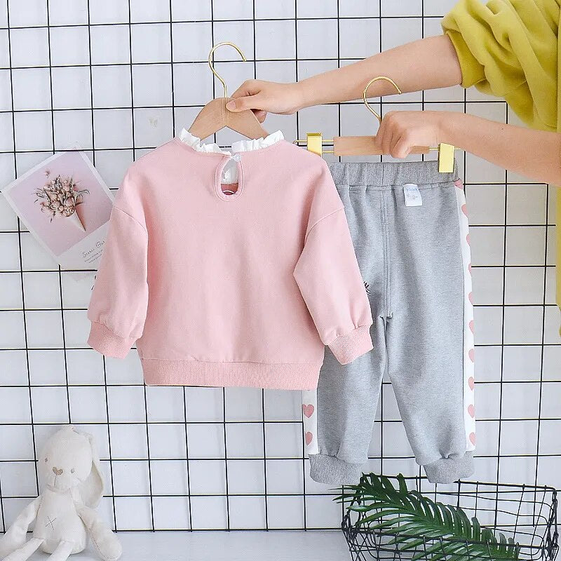 New Autumn Baby Girl Clothes Suit Children Fashion T-Shirt Pants 2Pcs/Sets Kids Outfits Toddler Casual Costume Infant Tracksuits