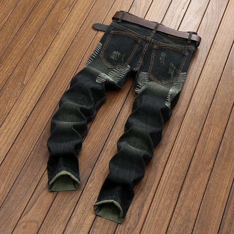 New Ripped Jeans  Design Plus Size Men's Denim Ripped Hole Pants