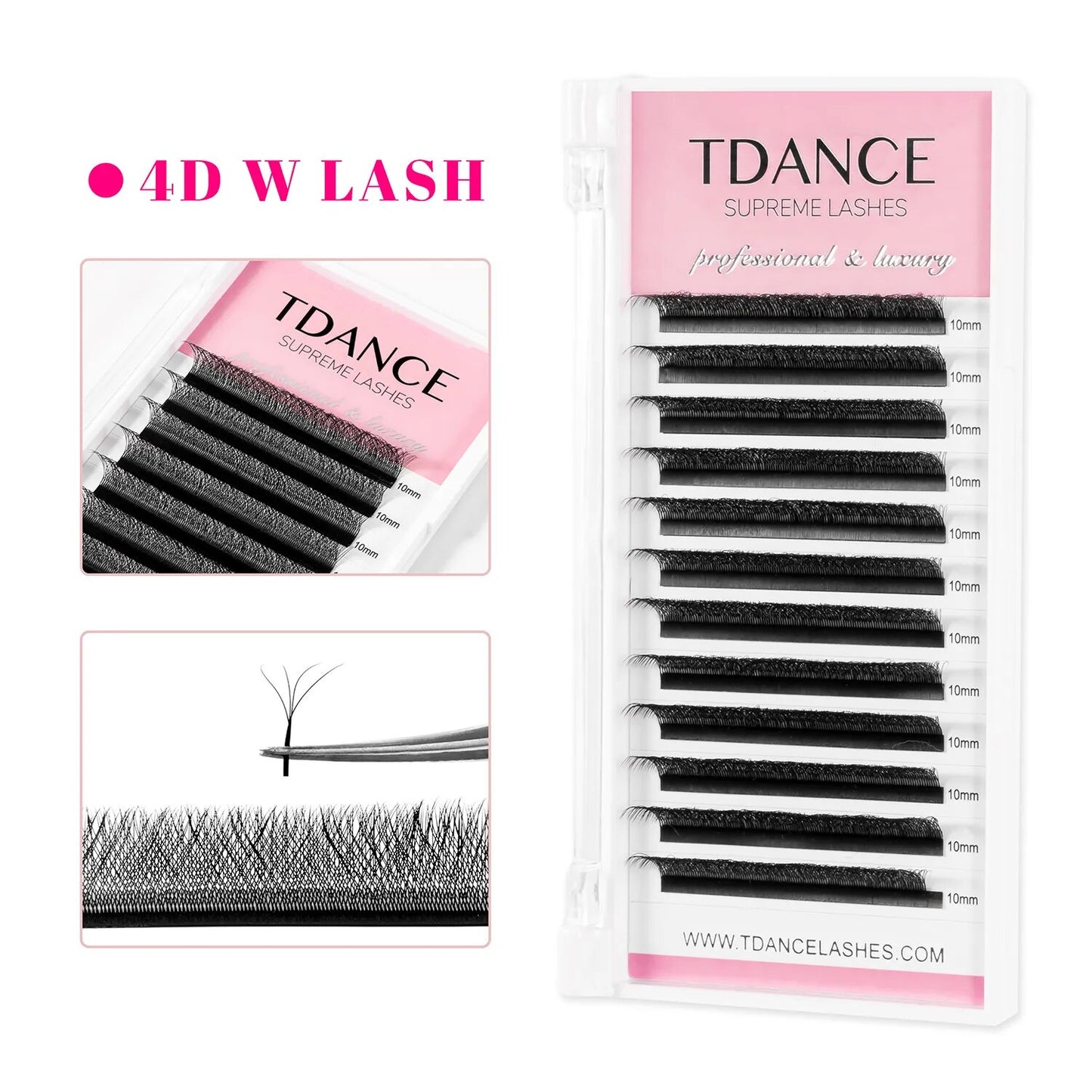 TDANCE 3D 4D 5D 6D Premade Fans Eyelash Extension W Style Faux Mink Natural Soft Bloom Lash Automatic Flowering Volume Eyelashes