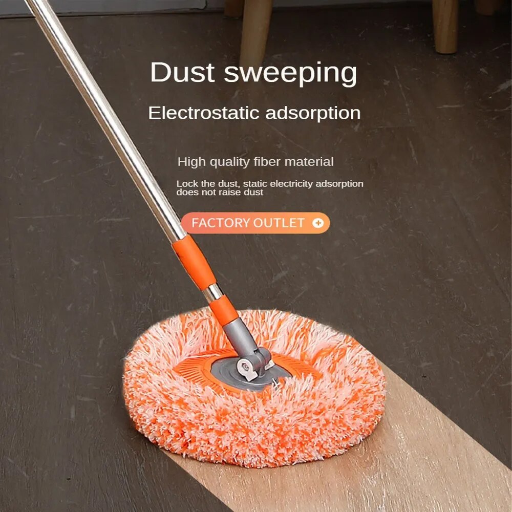 Mop Suit Round Free Expansion And Contraction Golden Rabbit Sunflower Removable High-rise Cleaning Home Floor Tools Cleaning Mop