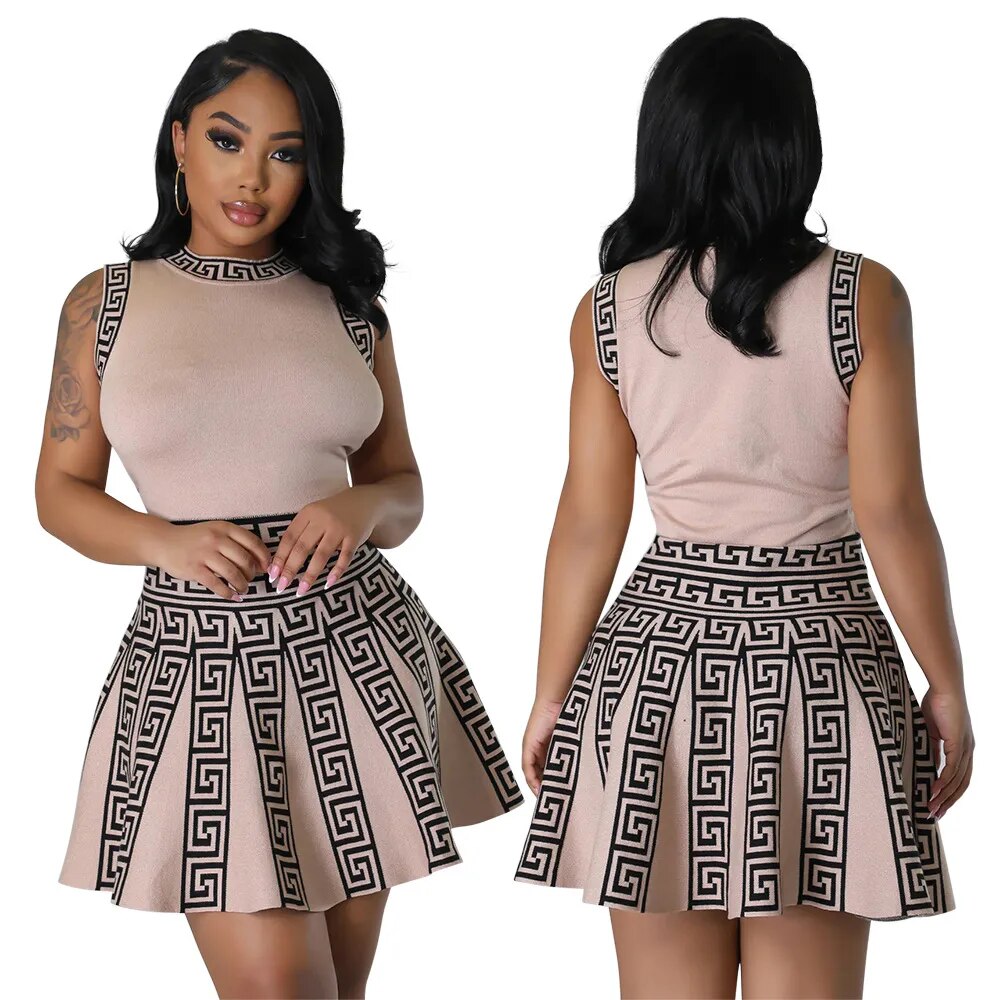 Women Trend Mini Dress Y2KSleeveless Pleated Skirt 2023 New in dresses Women's Clothing