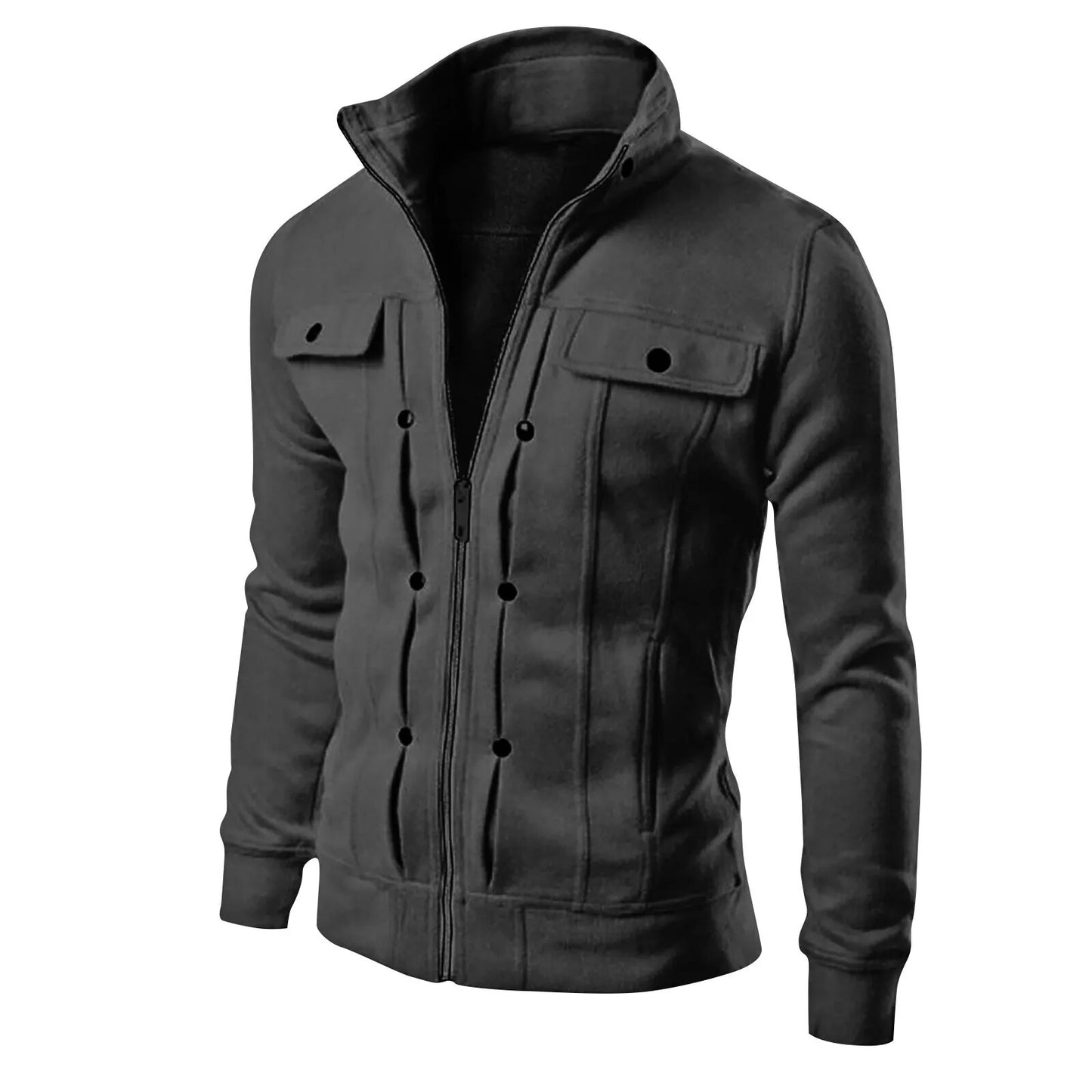 Men's Button Work Jacket Men's Multi Pocket Stand Collar Casual Mountain Jacket Big Jackets Wool Jacket Coat Kindling Jacket 