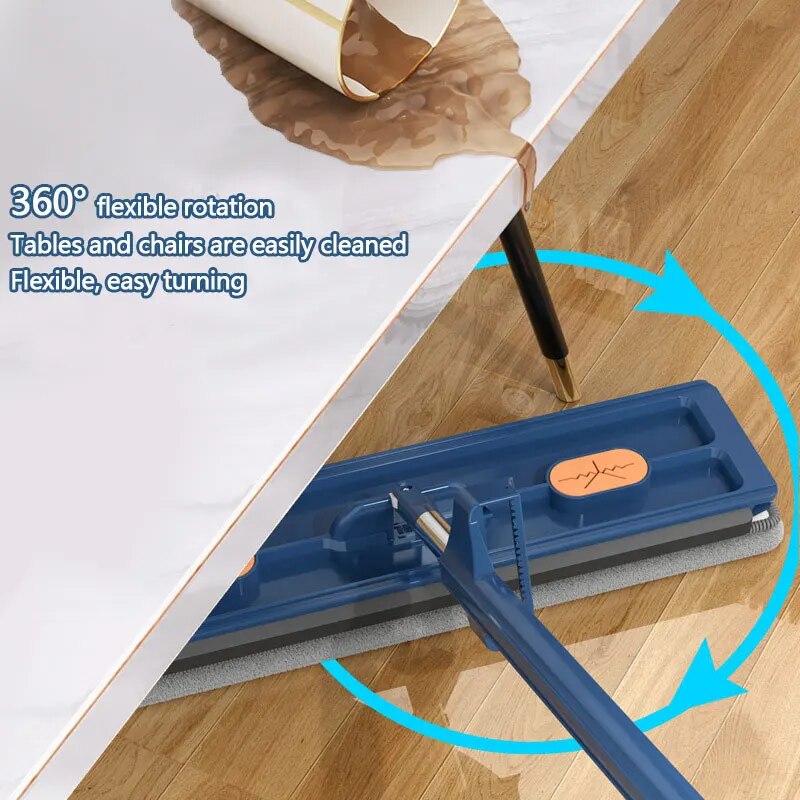 New Style Large Flat Mop Self-contained Slide Microfiber Floor 360°Rotating Mop Wet and Dry Cleaning Mop For Home Cleaning Floor