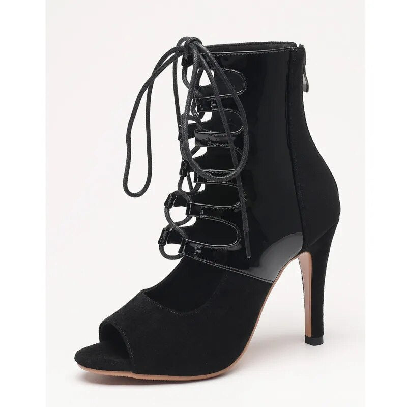 Women 2023 New Fashion Heels Comfort Lace-up Boot Stilettos Jazz Dance Women's shoes Sexy Stilettos Plus Size