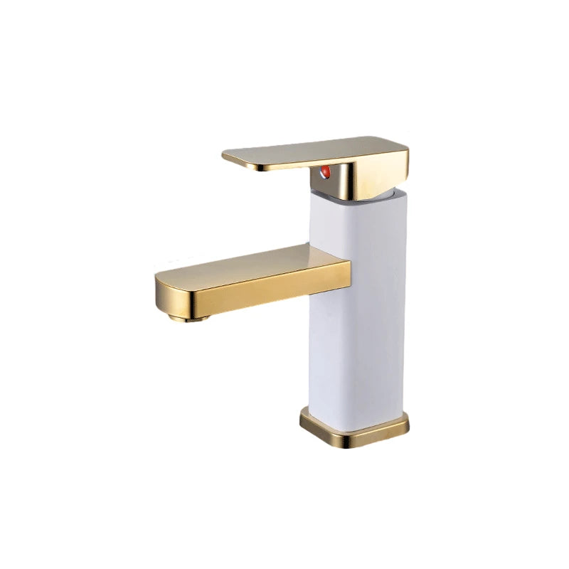 RETHME Bathroom Golden Faucet  Basin Sink Bathroom Fauced Deck Mounted Hot Cold Water Basin Mixer Taps Gold Lavatory Sink Tap