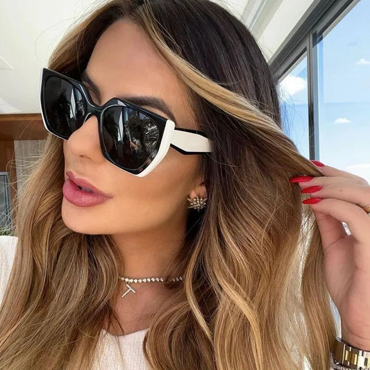 New Fashion Brand Designer Irregular Square Sunglasses For Women Men Retro Modern Cat Eye Ladies Sun Glasses Ins Trending Shades