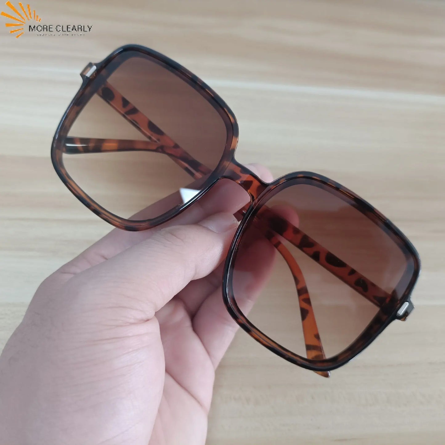 Oversize Fashion Glasses Outdoor UV400 Sunglasses Gradient Square Decoration Black Large Frame Transparent Trend Sunglasses