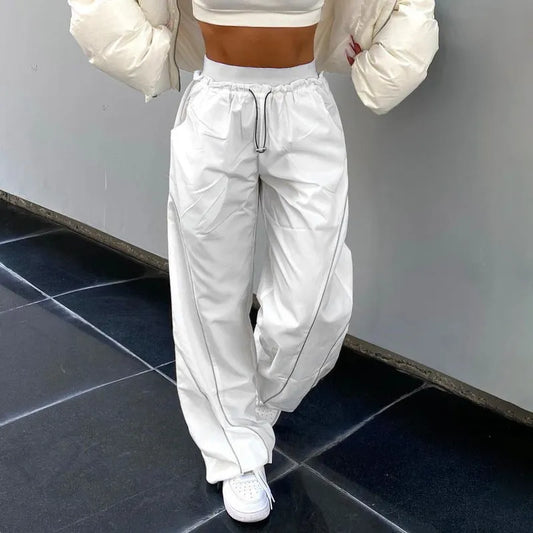 Sweatpants Women Trousers Elastic Waist Streetwear Joggers Baggy Wide Leg Sweatpants Loose Y2k Clothes Female Autumn Cargo Pants