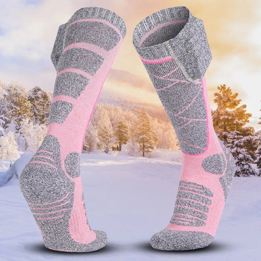 Unisex Electric Heated Socks 3 Heating Levels Heated Sports Stockings Intelligent Fast Heating for Winter Skiing Cycling